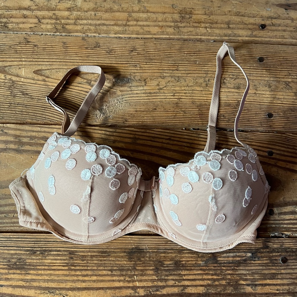 Aerie Demi Tan Lace Bra 32C